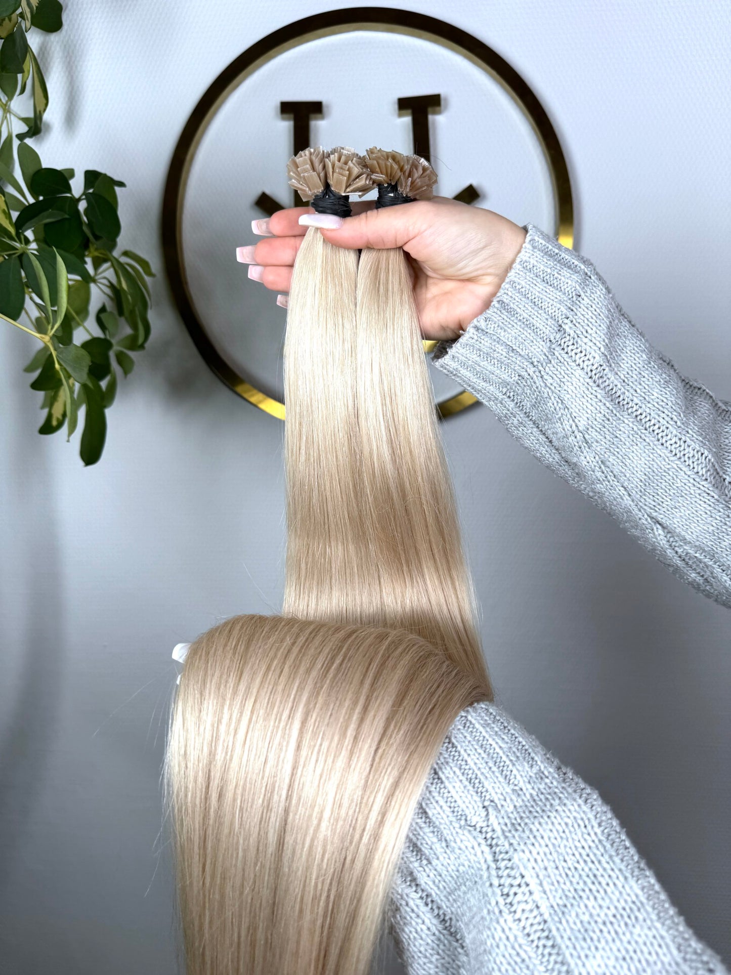 #SILVER KERATIN BONDINGS  ASCHBLOND 65CM