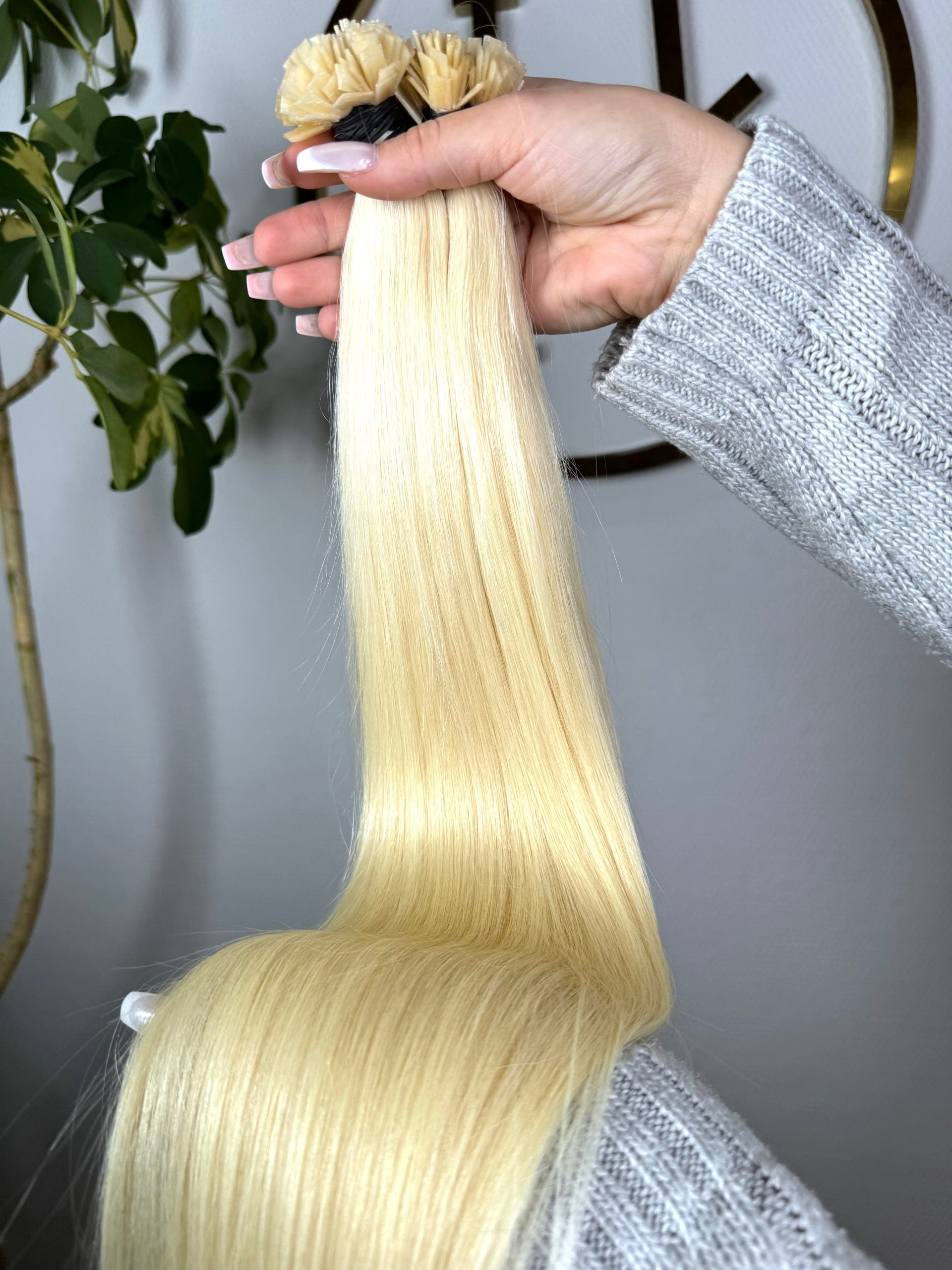 #60 PLATIN US WELLIGE KERATIN BONDINGS PLATINBLOND 65CM ♡