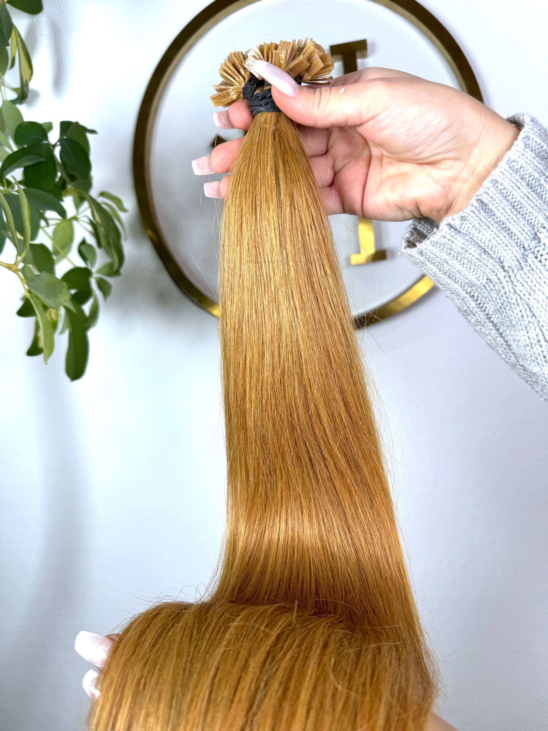 #8 KUPFERBRAUNE US WELLIGE KERATIN BONDINGS GOLDKUPFER 65CM ♡