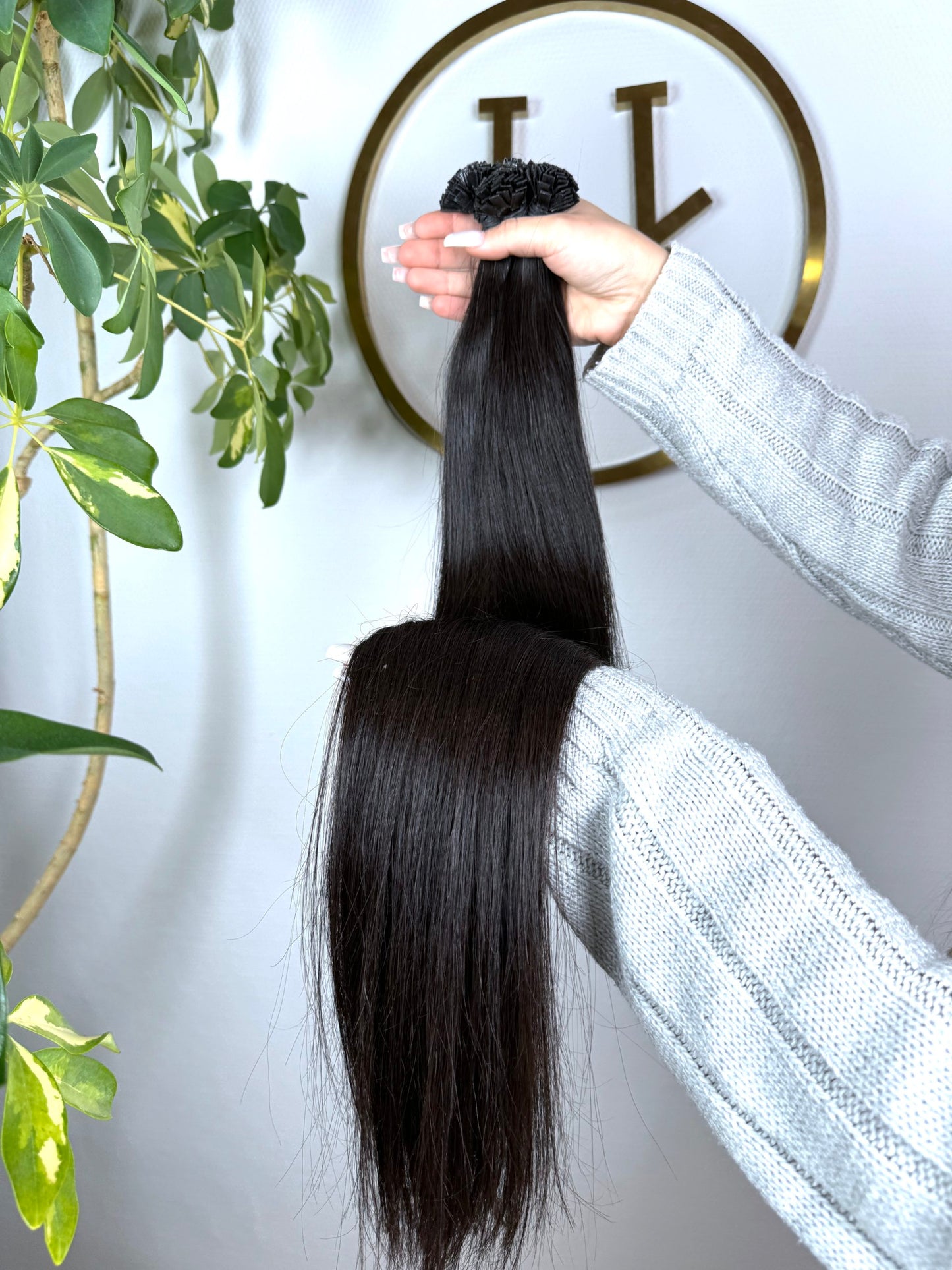 #NATURAL SCHWARZBRAUNE KERATIN BONDINGS 65CM