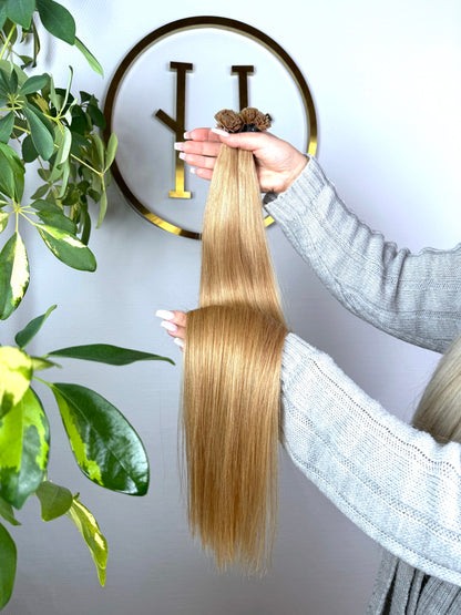 #14A KERATIN BONDINGS DUNKELBLOND 65CM