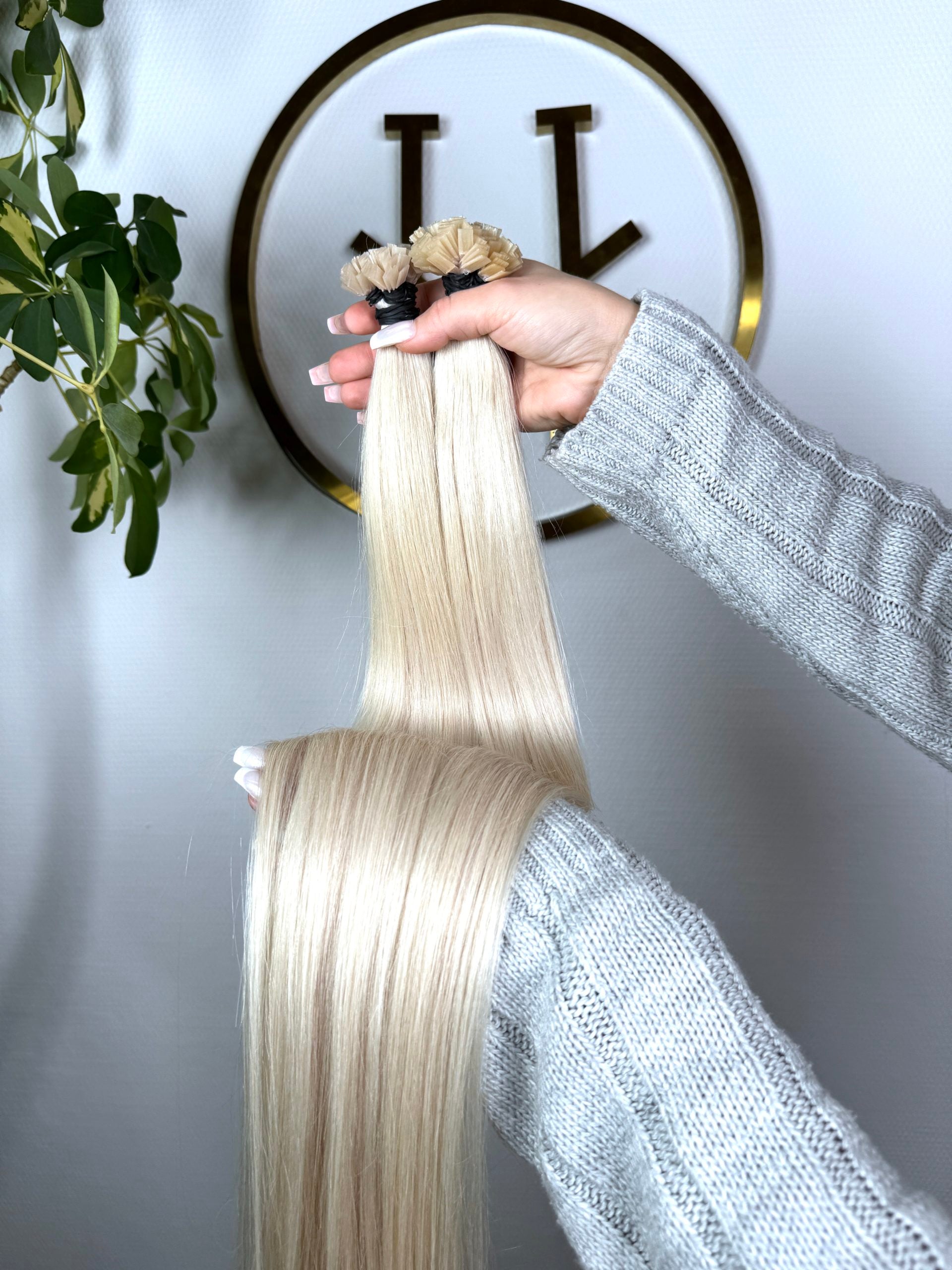 #PEARL WHITE US WELLIGE KERATIN BONDINGS WEIßBLOND 65CM ♡