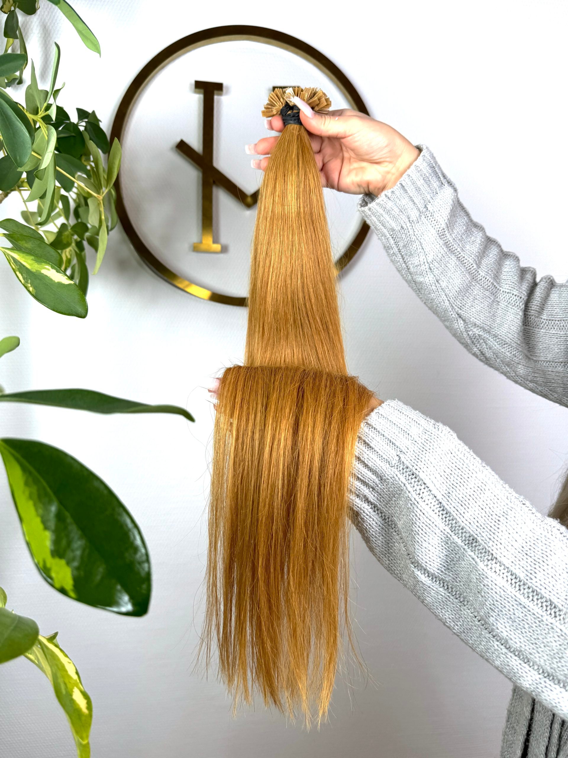 #8 KUPFERBRAUNE US WELLIGE KERATIN BONDINGS GOLDKUPFER 65CM ♡