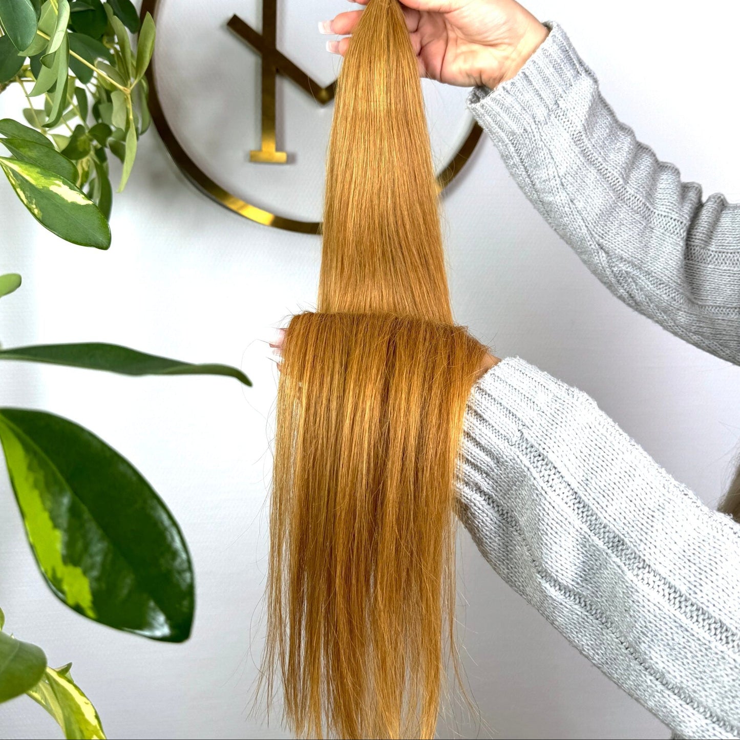 #8 GOLD KUPFER US WELLIGE GENIUS TRESSEN ECHTHAAR EXTENSIONS 65CM ♡