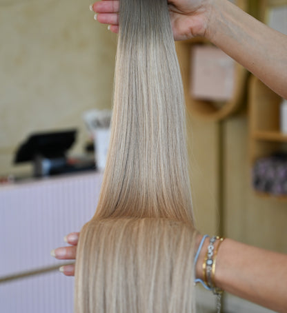 Latte Balayage | Echthaar Tressen – Invisible Butterfly, glatt (RU)