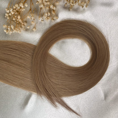 #LATTE BROWN - KÜHLES HELLBRAUN STANDARD RUSSISCHE TAPE EXTENSIONS GLATT ♡