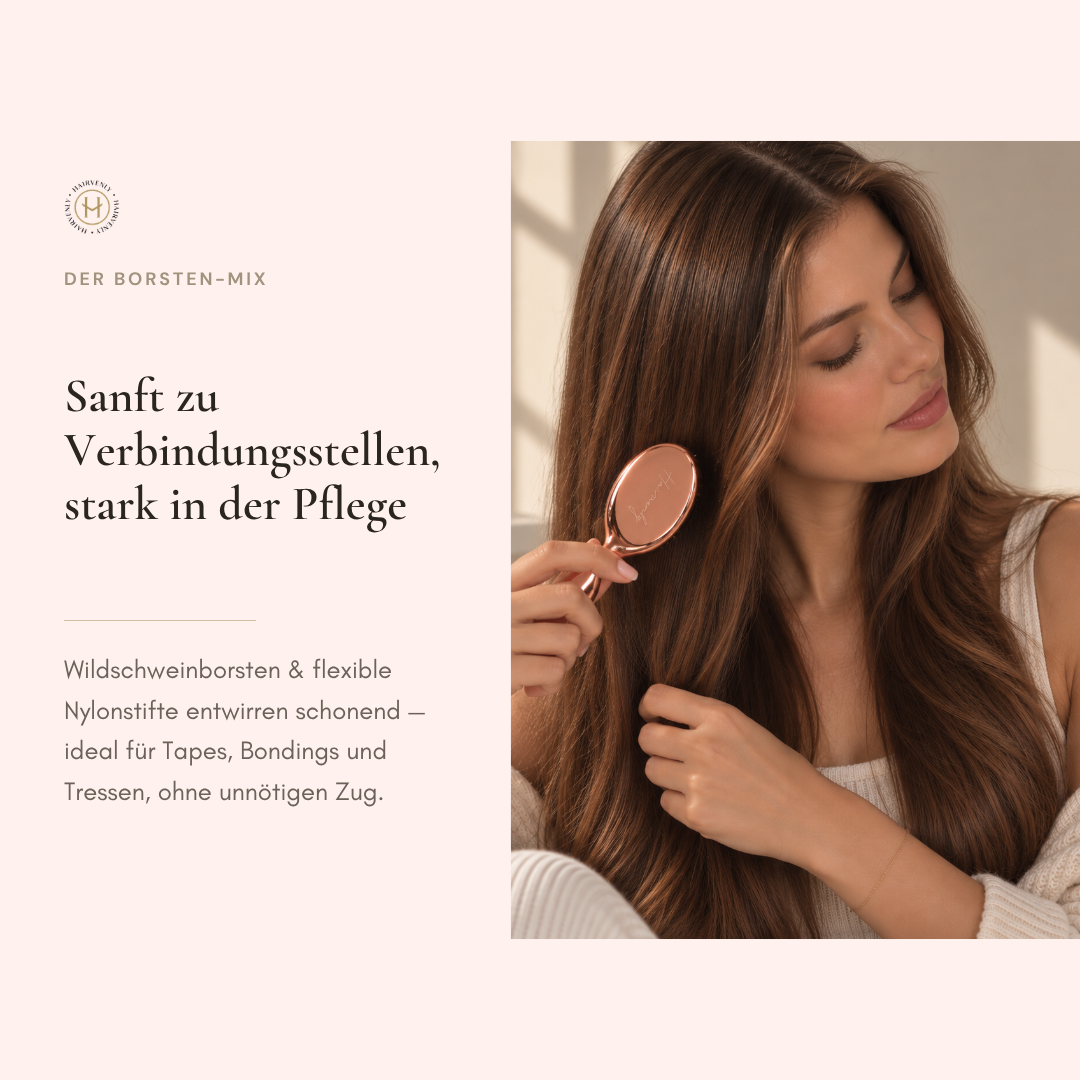 Mini Extensions Bürste Rosa für unterwegs – kompakt, schonend & Anti Frizz - Hairvenly Zubehör