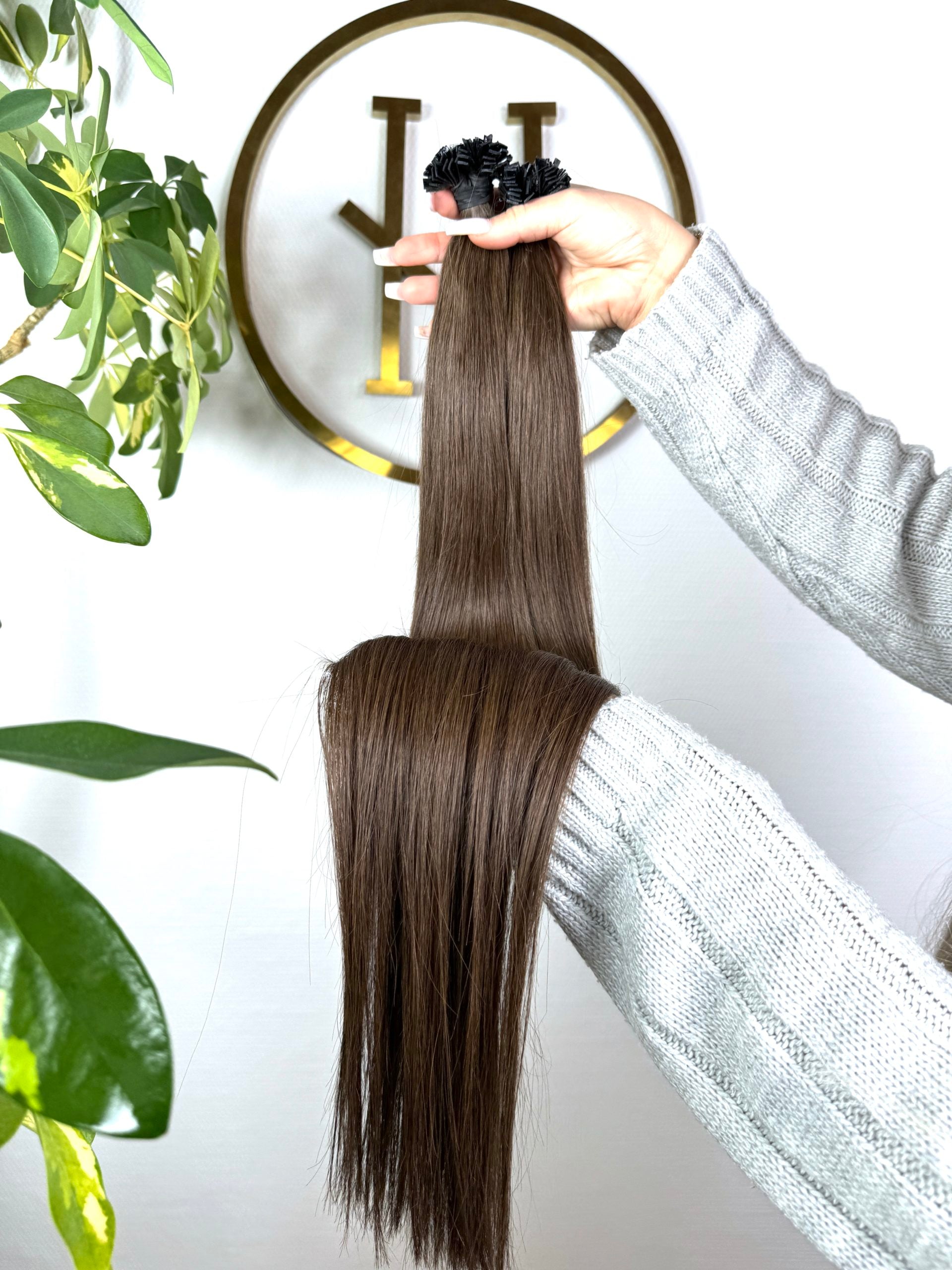 #3A KÜHLES MITTELBRAUN US WELLIGE KERATIN BONDINGS KÜHLES 65CM MITTELBRAUN ♡