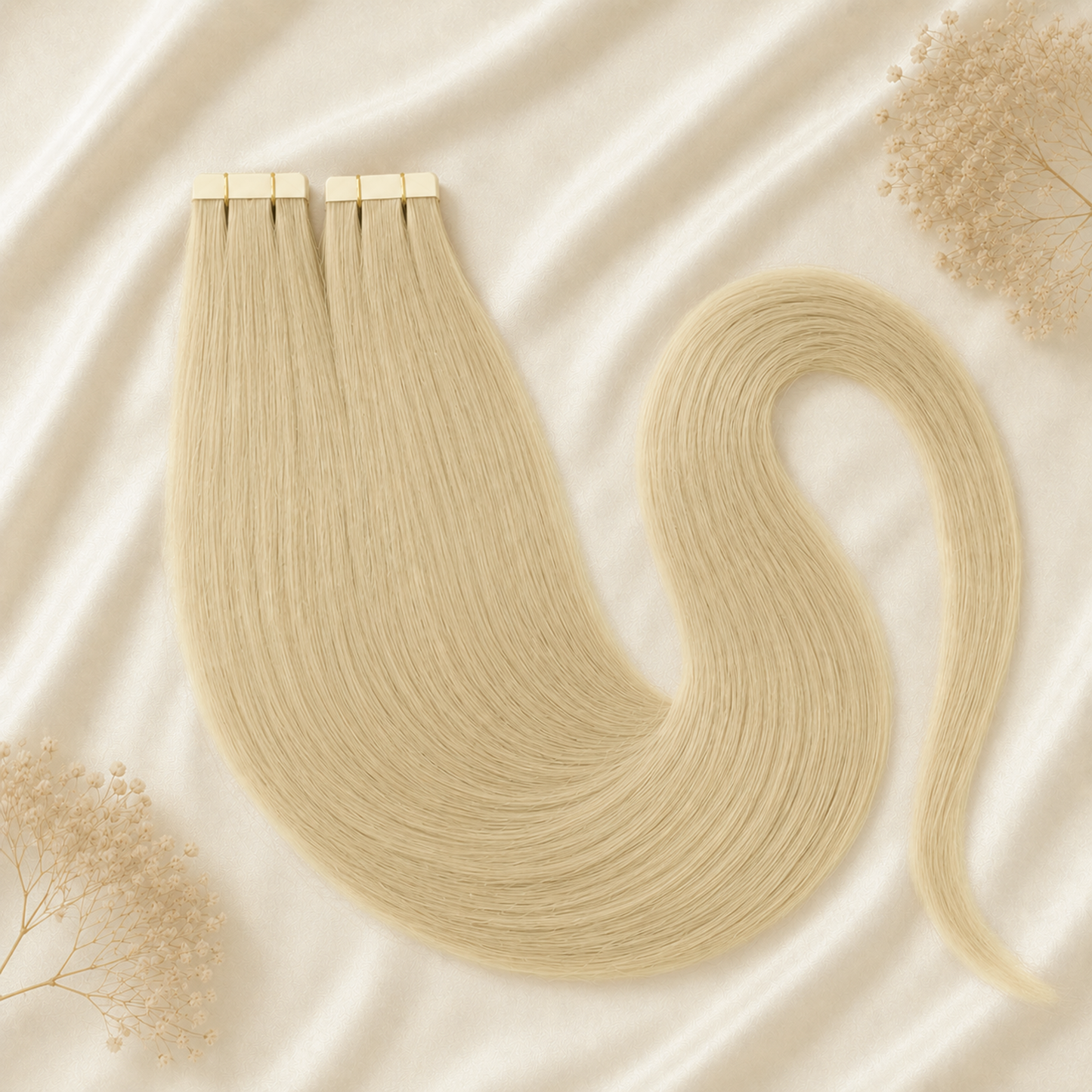 #Norvegian Kühles Blond | Echthaar Tape Extensions 45 cm | US Wellig ♡