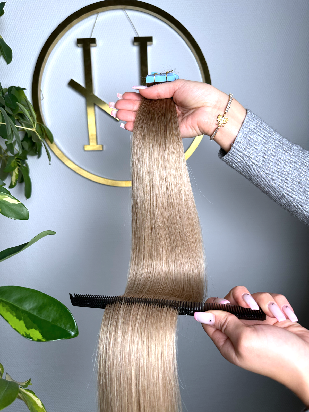 #5T18A OMBRÉ KÜHLES BLOND TAPE EXTENSIONS 55CM ♡