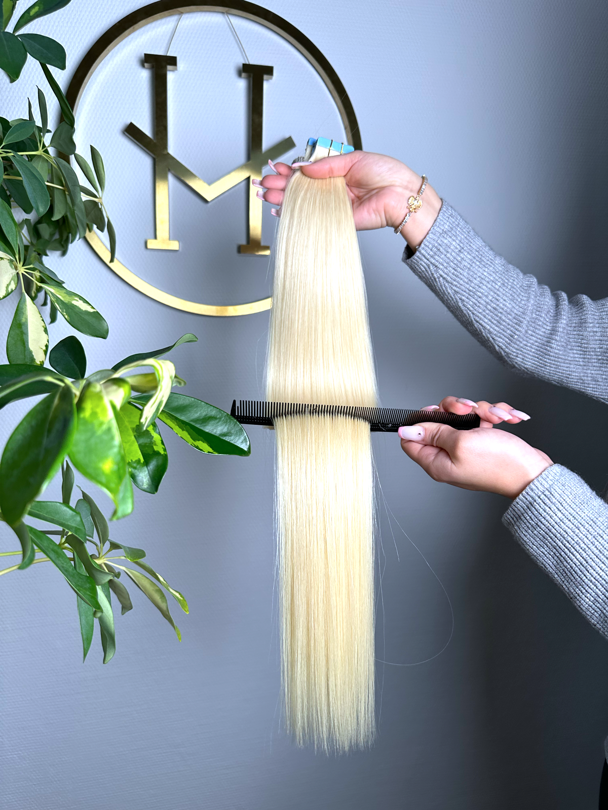 #60 PLATINBLONDE US WELLIGE TAPE EXTENSIONS 65CM ♡