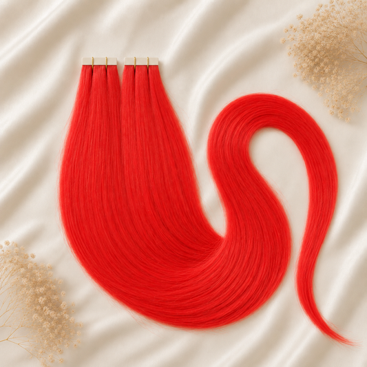 #RED 45CM TAPE EXTENSIONS ♡