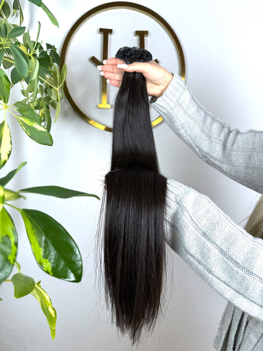 #NATURAL SCHWARZBRAUNE KERATIN BONDINGS 65CM