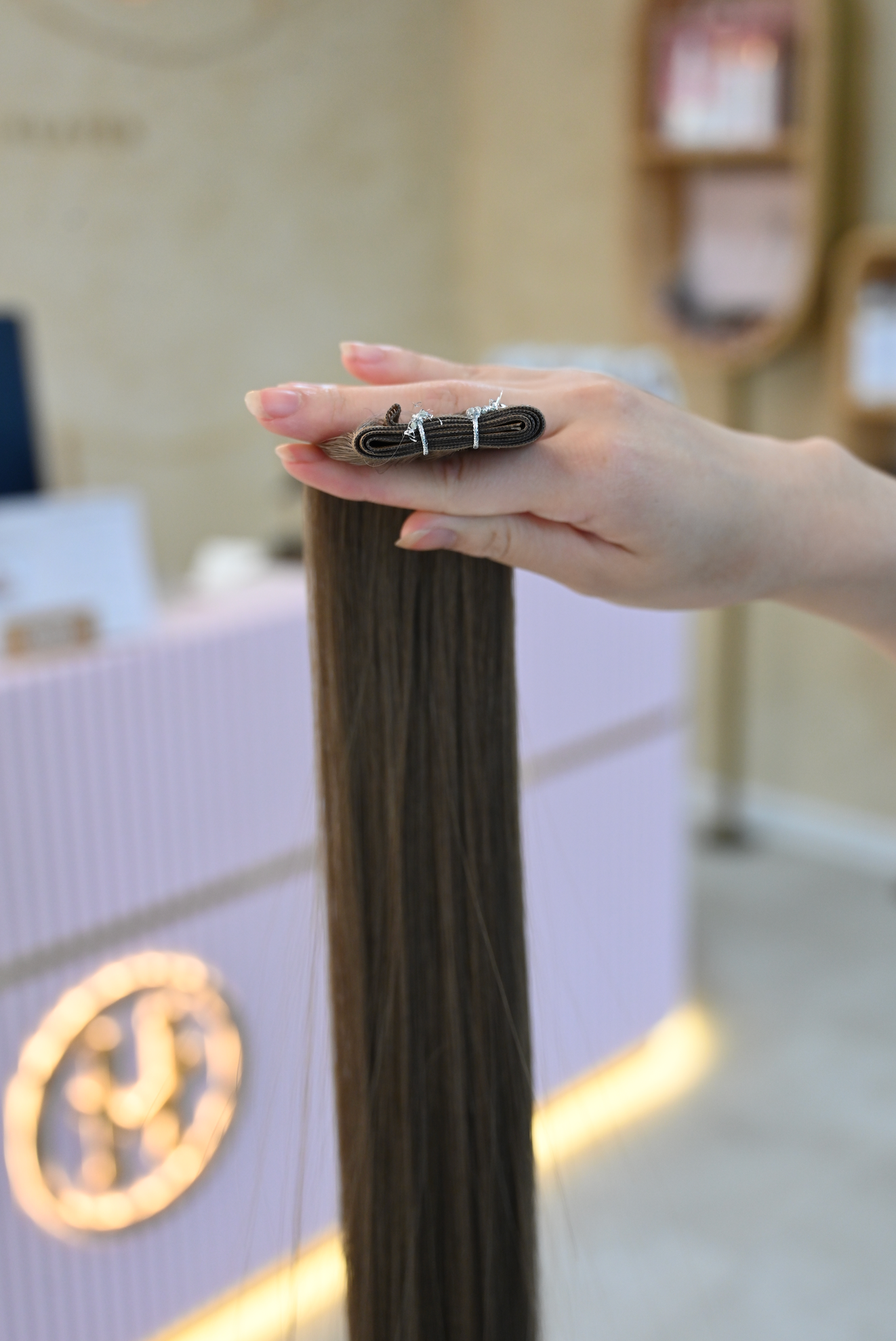 #ESPRESSO BROWN GENIUS WEFT RUSSISCHES GLATTES HAAR  60CM ♡