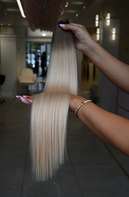 #VANILLA MOCHA GENIUS WEFT RUSSISCHES GLATTES HAAR  60CM ♡