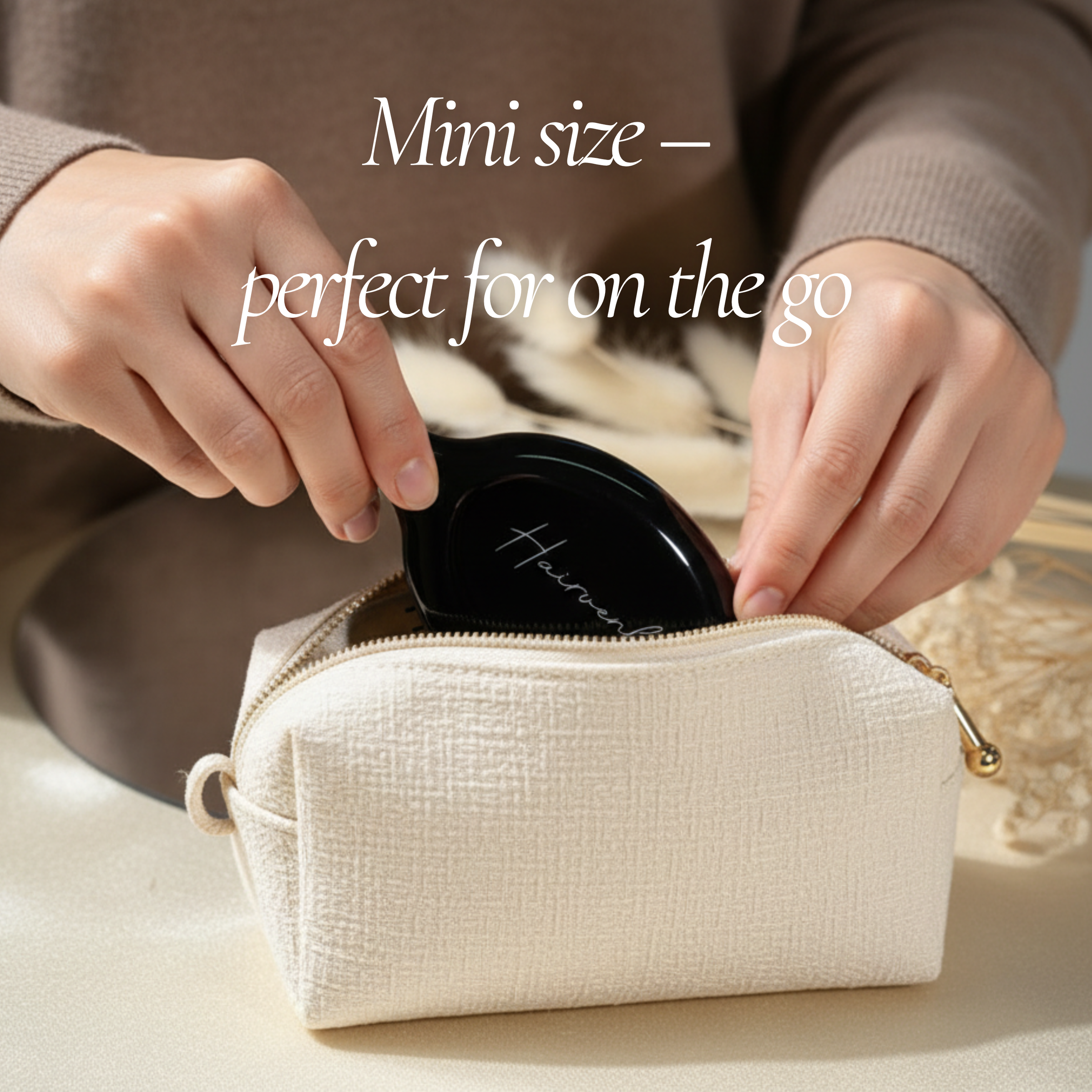 Mini Extensions Bürste für unterwegs Schwarz– kompakt, schonend & Anti Frizz