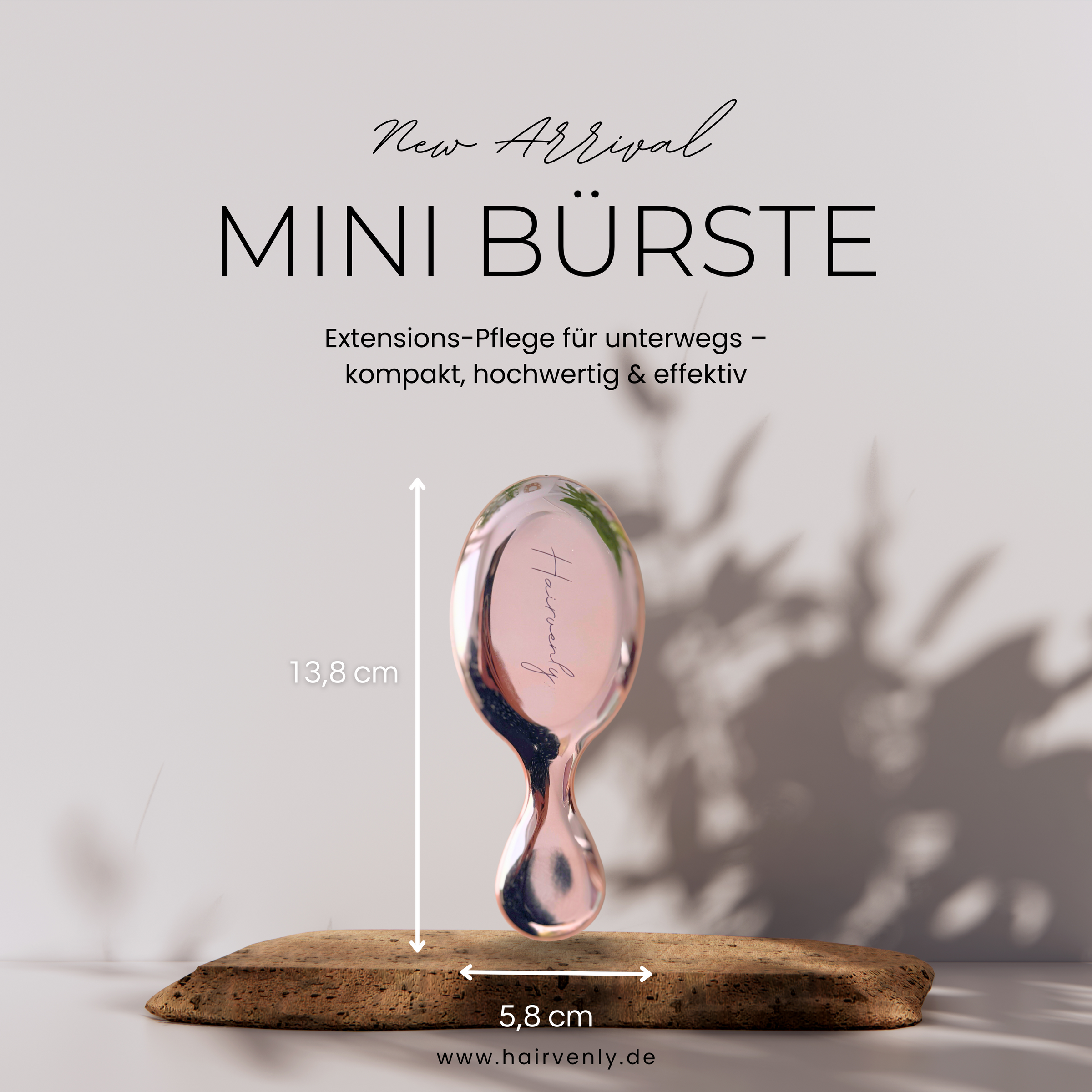 Mini Extensions Bürste Rosa für unterwegs – kompakt, schonend & Anti Frizz