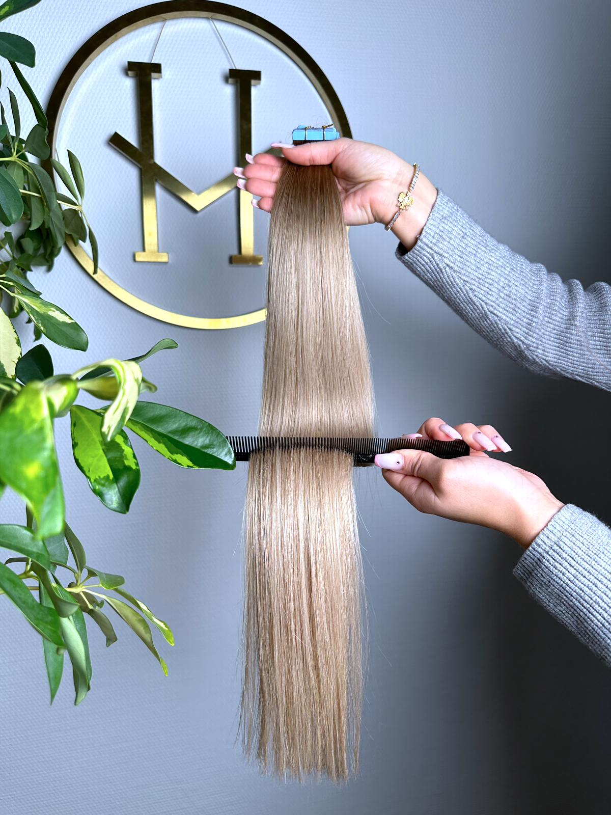 #5T18A OMBRÉ KÜHLES BLOND TAPE EXTENSIONS 55CM ♡