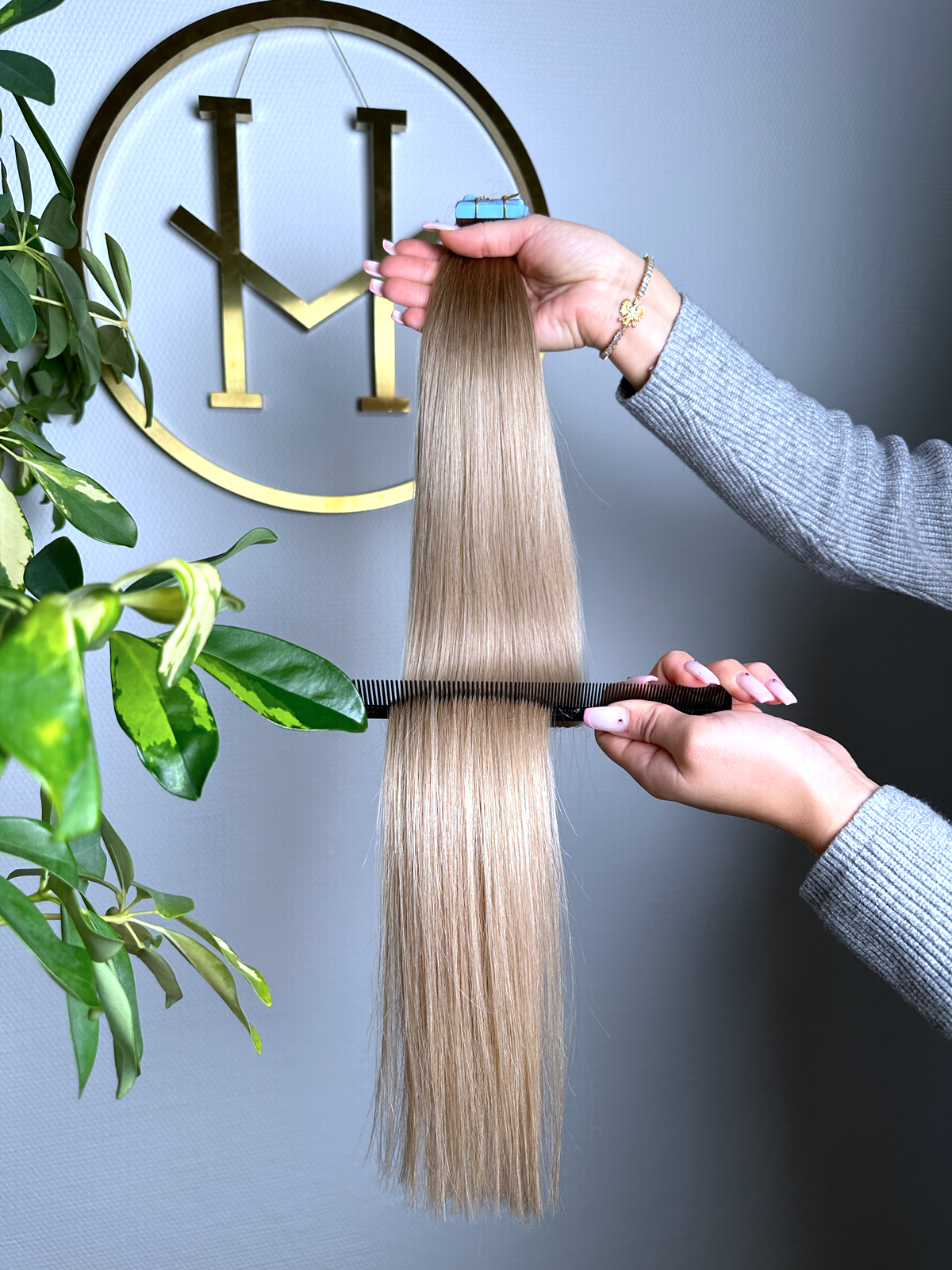 #5T18A OMBRÉ KÜHLES BLOND US WELLIGE TAPE EXTENSIONS 55CM ♡
