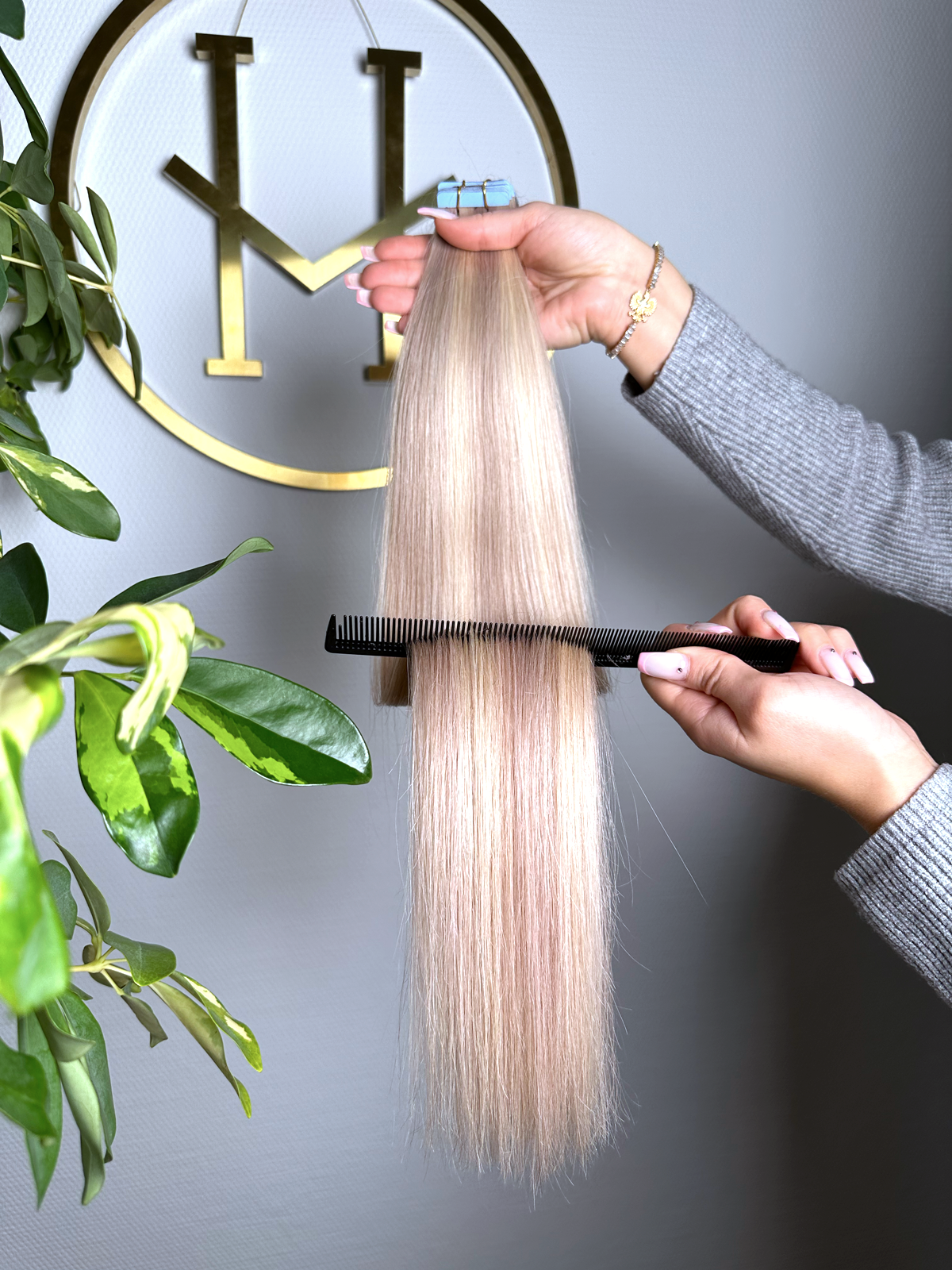 #VIKING BLOND KÜHLES BLOND GESTRÄHNT  US WELLIGE TAPE EXTENSIONS 55CM ♡