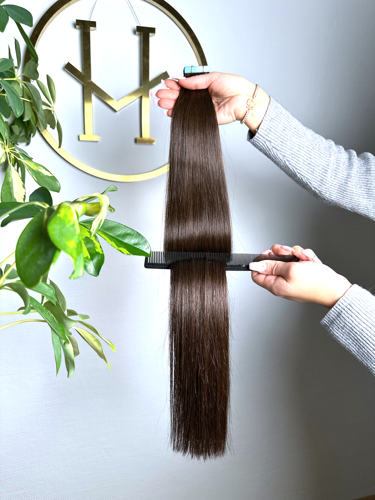 #2A ASCHBRAUNE US WELLIGE TAPE EXTENSIONS 65CM ♡