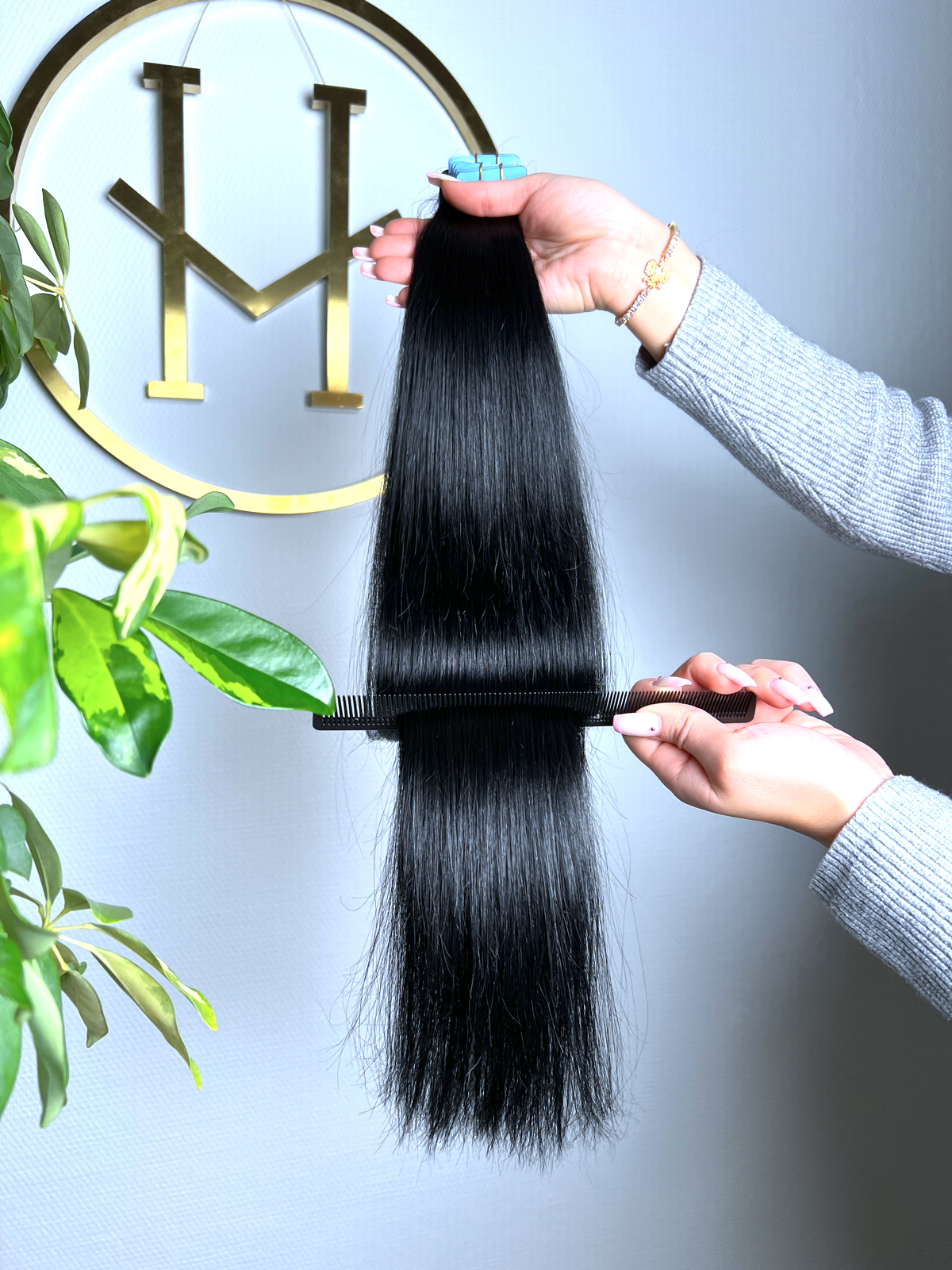 #1A SCHWARZE 45CM TAPE EXTENSIONS ♡
