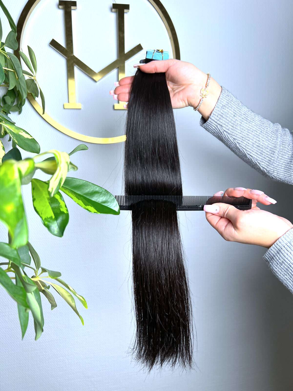 #NATURAL SCHWARZBRAUNE TAPE EXTENSIONS 45CM ♡