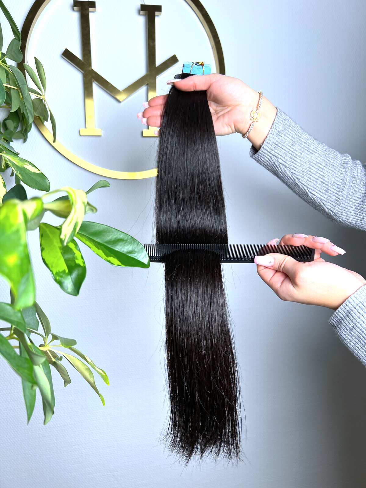 #NATURAL SCHWARZBRAUNE US WELLIGE TAPE EXTENSIONS 65CM ♡