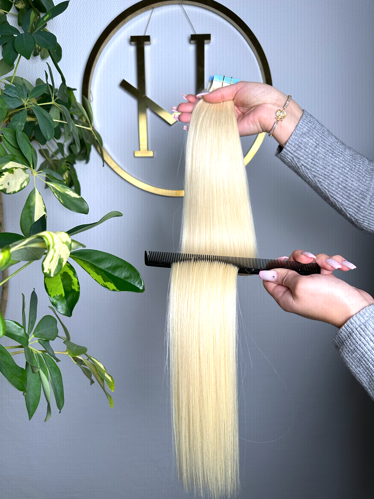 #60 PLATINBLONDE 45CM  TAPE EXTENSIONS ♡