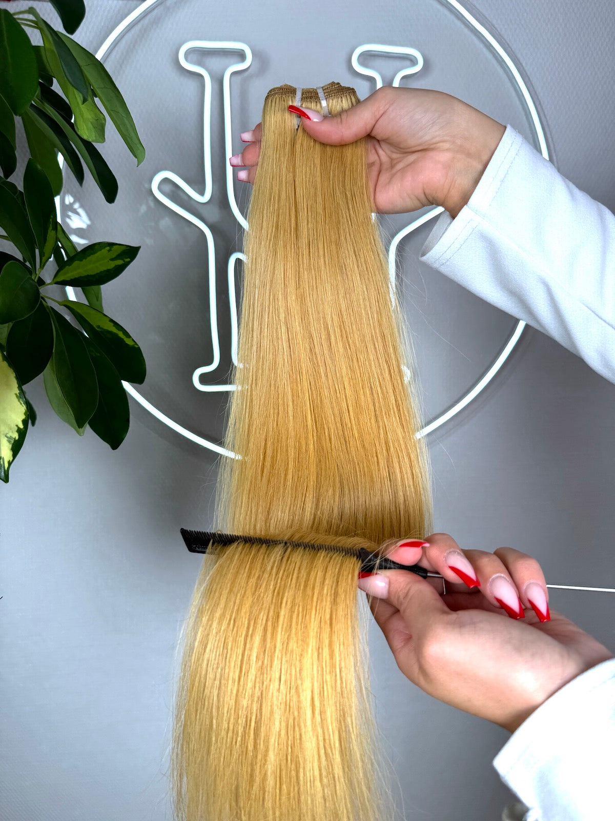 #10 HONIGBLONDE US WELLIGE TRESSEN CLASSIC ECHTHAAR  65CM ♡