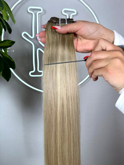 #SOFT-BLOND-BALAYAGE ECHTHAAR TRESSEN 65CM