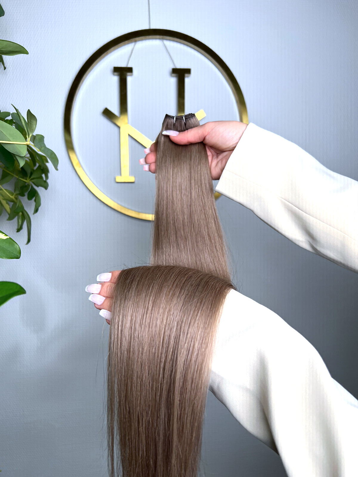 TRESSEN #CAPPUCCINO DUNKELBLOND ASCH RU GLATT CLASSIC WEFT ♡