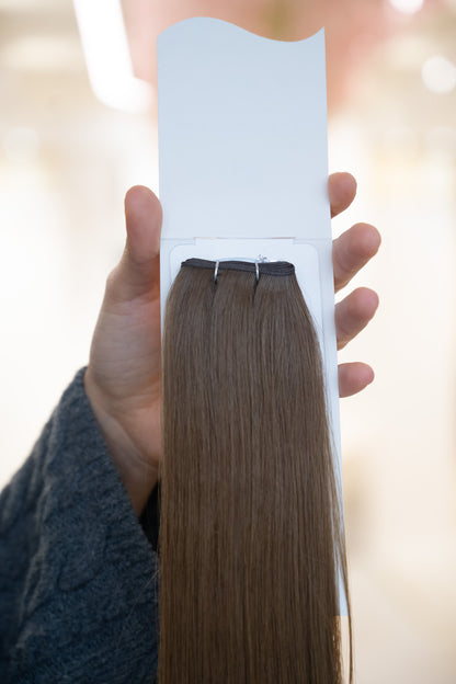 #4 SAMTBRAUN - ASCHBRAUNE US WELLIGE TRESSEN ECHTHAAR GENIUS WEFT EXTENSIONS♡