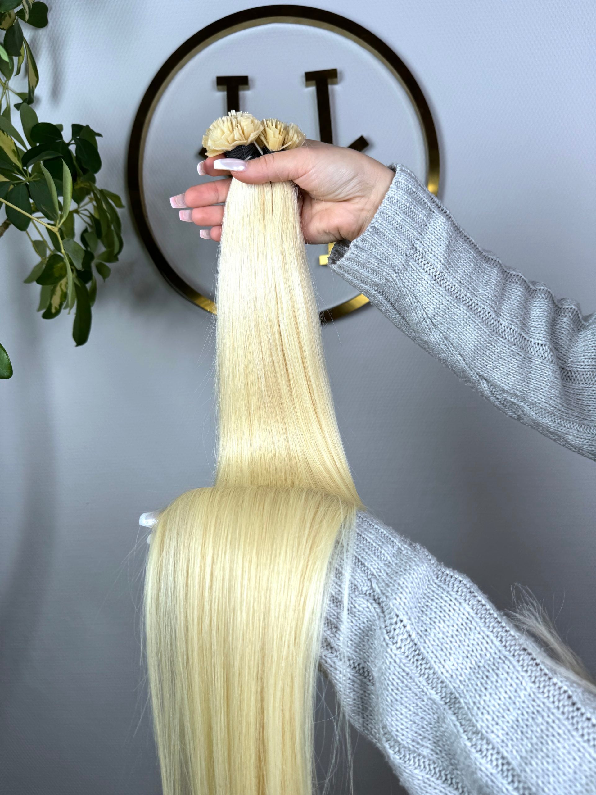 #60 PLATIN US WELLIGE KERATIN BONDINGS PLATINBLOND 65CM ♡