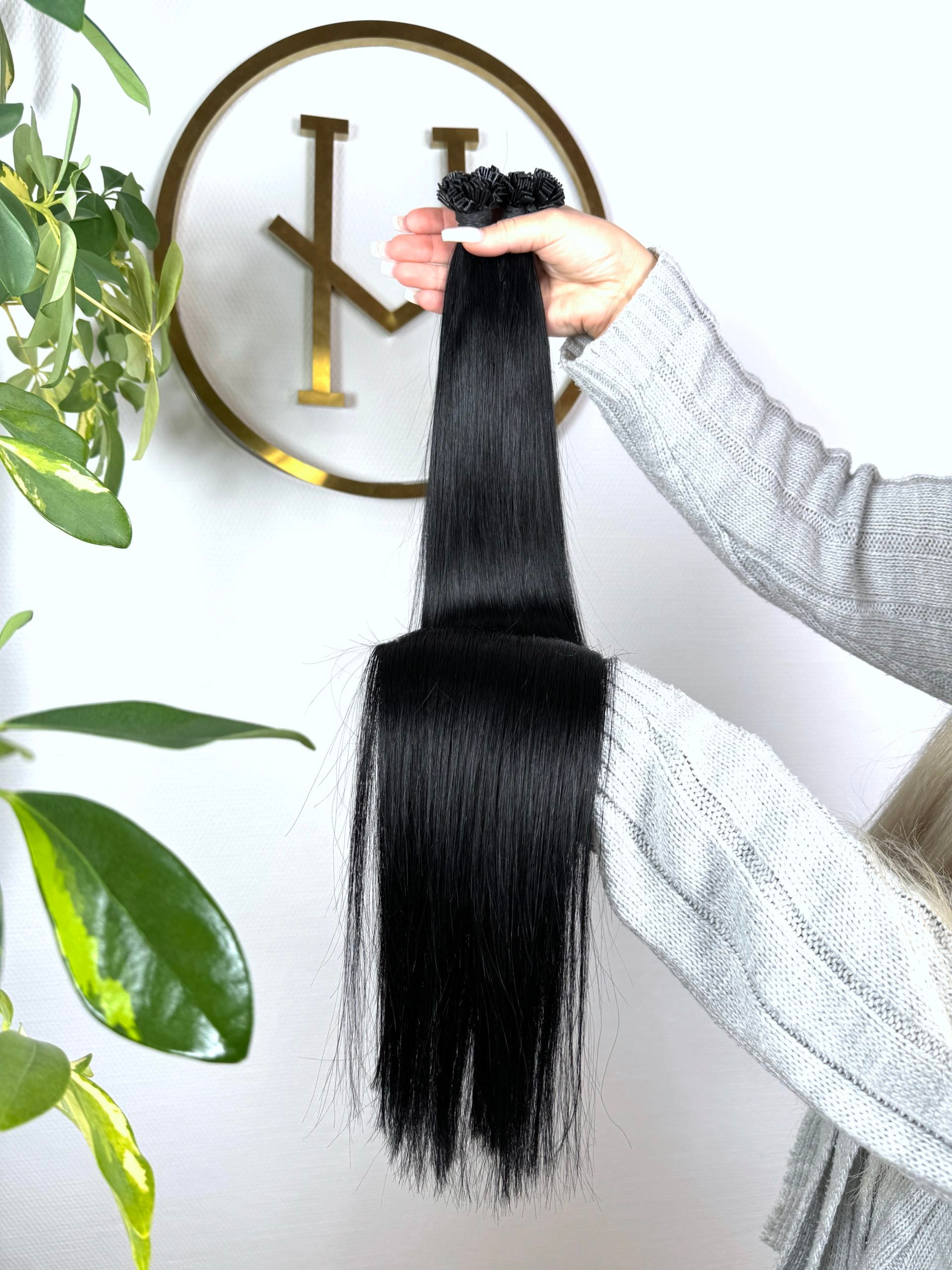 #1A SCHWARZ  US WELLIGE KERATIN BONDINGS SCHWARZE 65CM ♡
