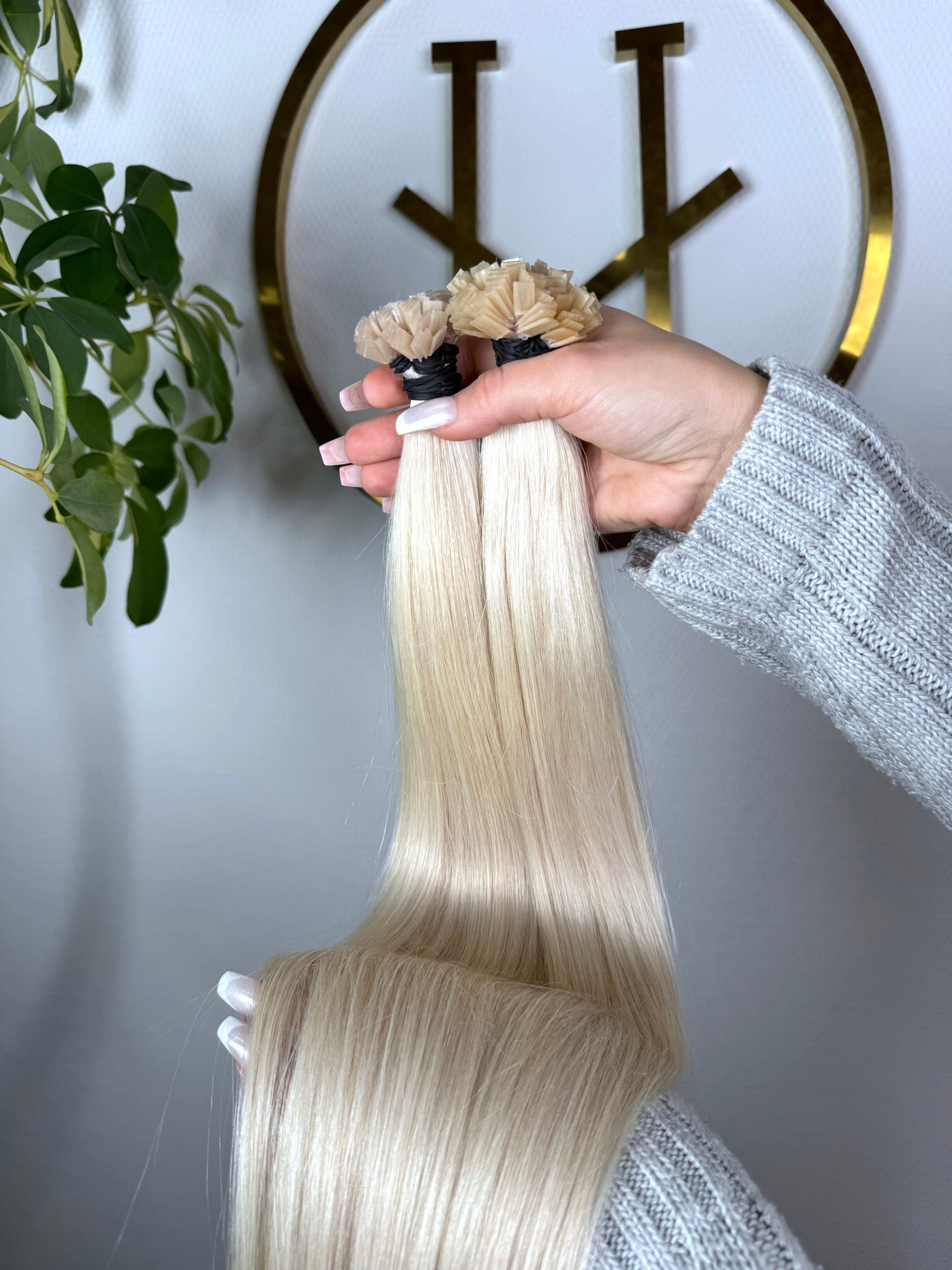 #PEARL WHITE US WELLIGE KERATIN BONDINGS WEIßBLOND 65CM ♡