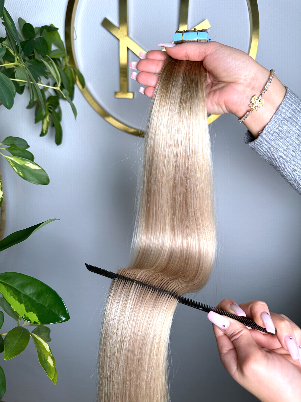#SOFT BLOND BALAYAGE 45CM TAPE EXTENSIONS♡
