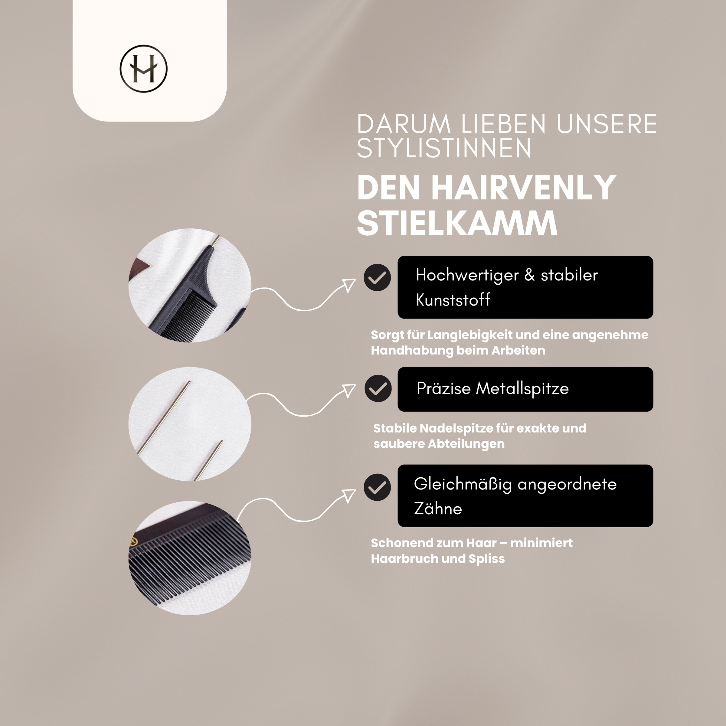 Stielkamm für Extensions – präzises Abteilen & professionelles Styling