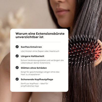 Extensions Bürste Holz für Haarverlängerung – Anti Frizz & entwirrend