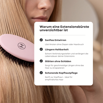 Extensions Bürste Rosa für Haarverlängerung – Anti Frizz & entwirrend