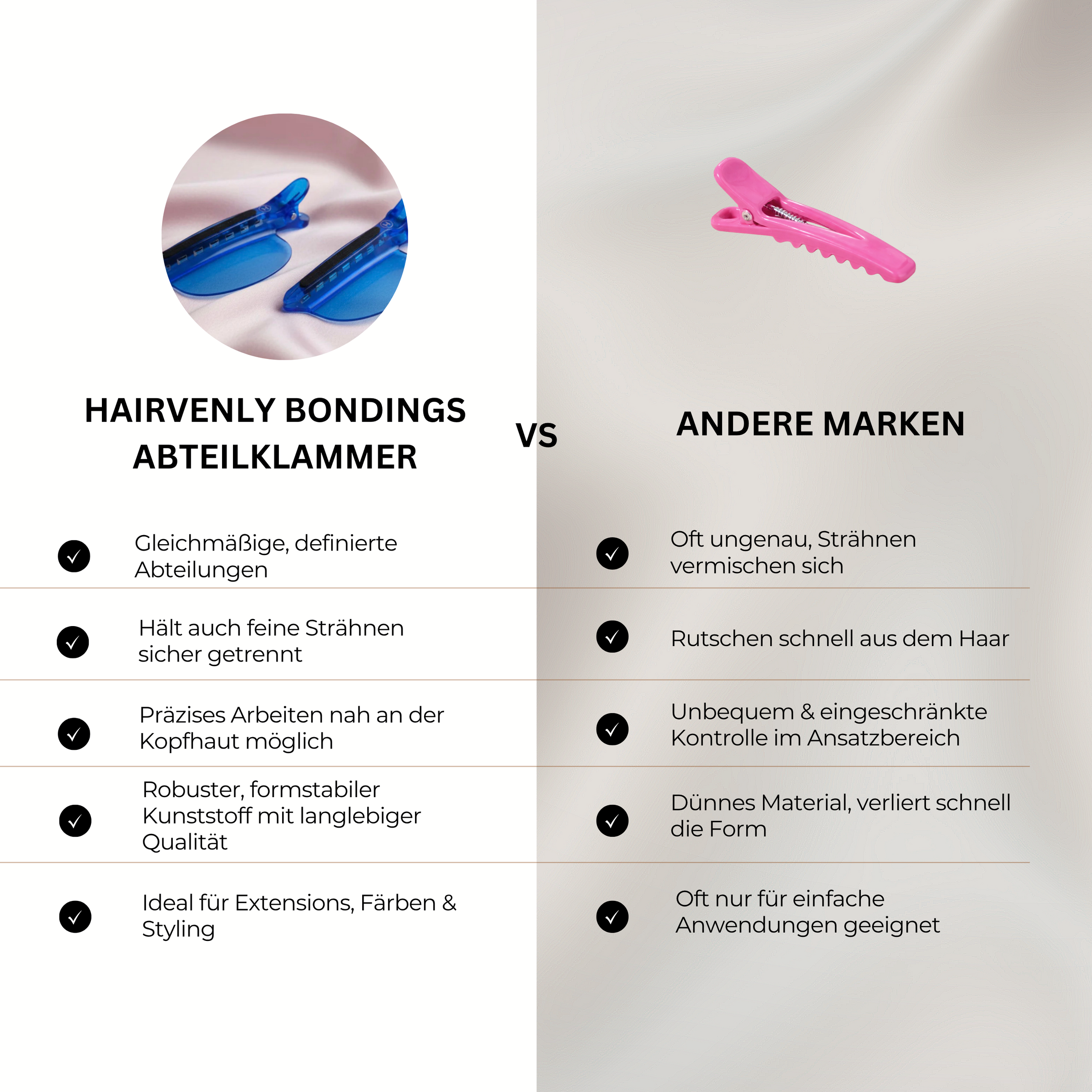 Bondings Abteilklammer für Extensions – präzises & schnelles Arbeiten