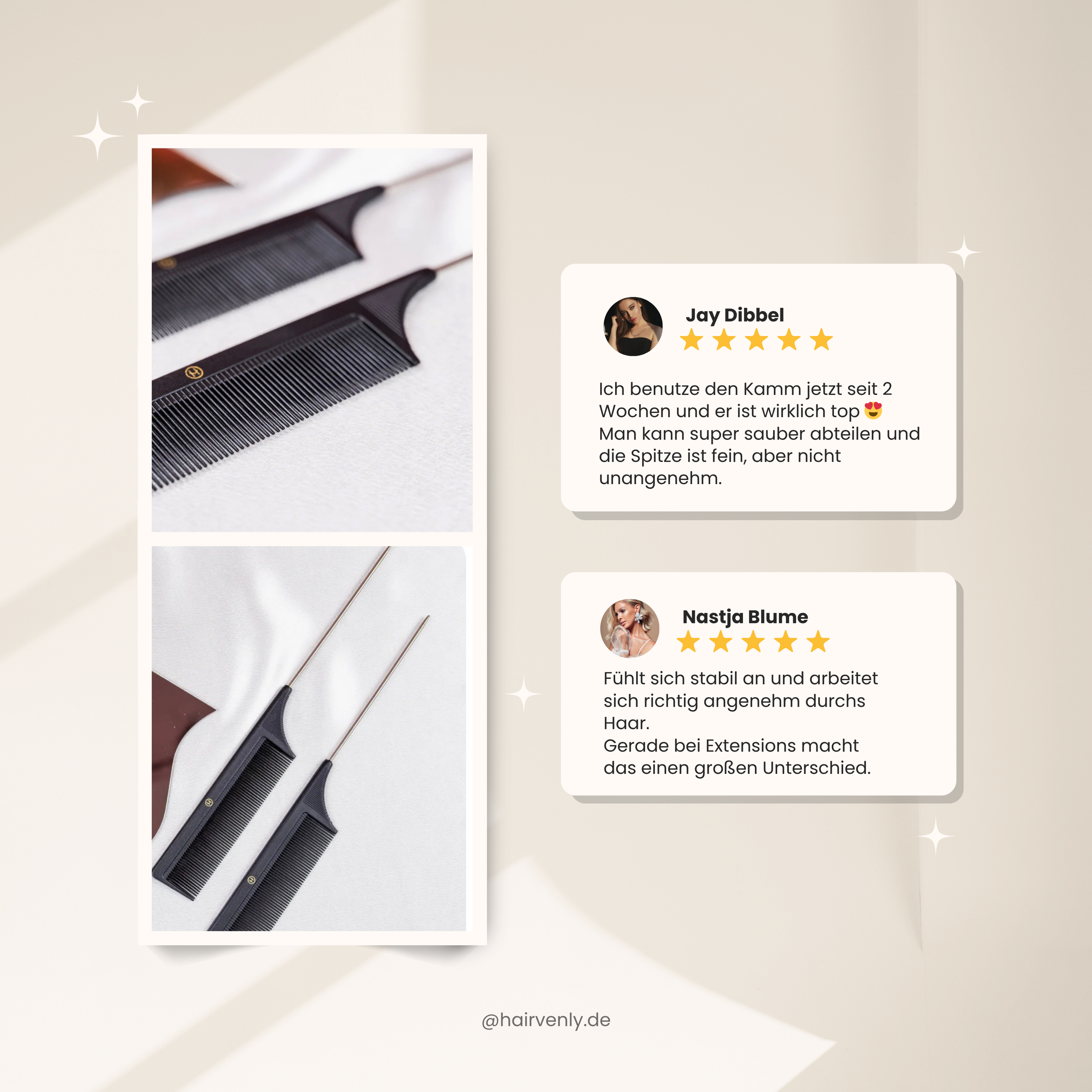 Stielkamm für Extensions – präzises Abteilen & professionelles Styling