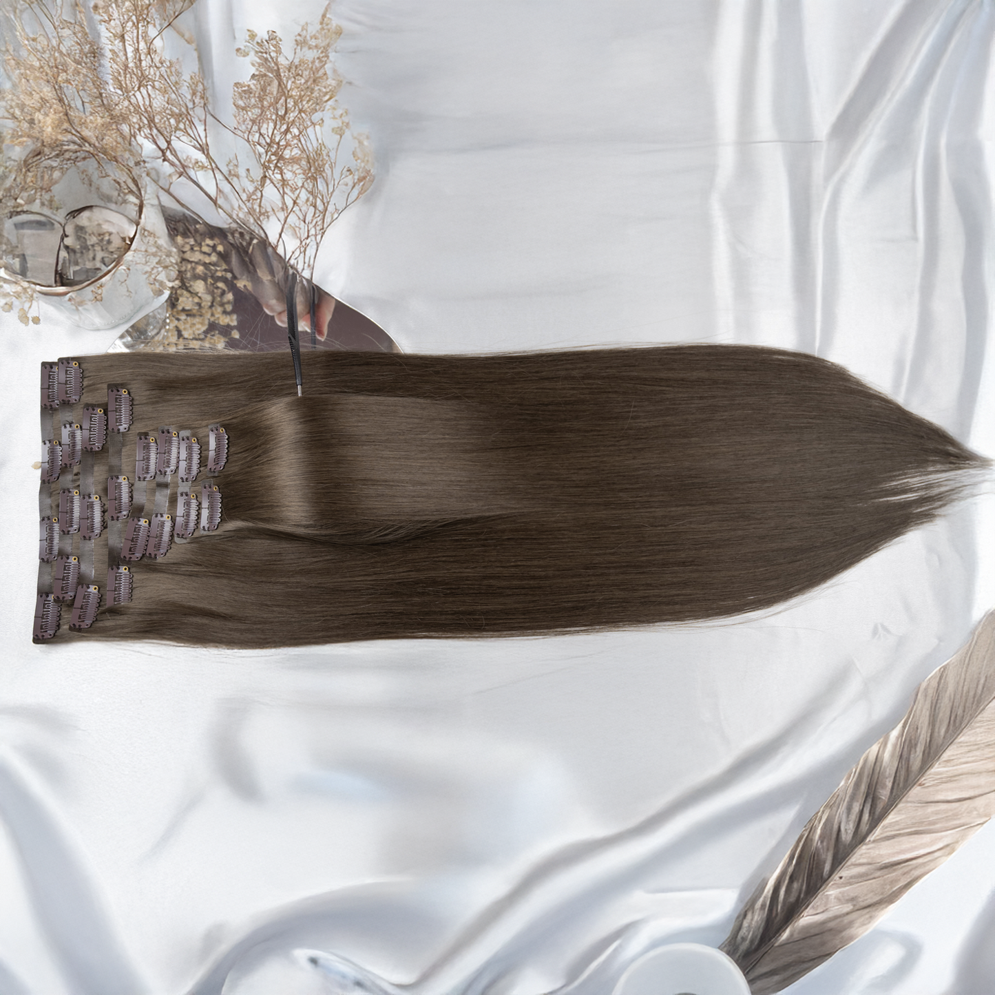 #SMOKY BROWN - INVISIBLE CLIP EXTENSIONS ♡