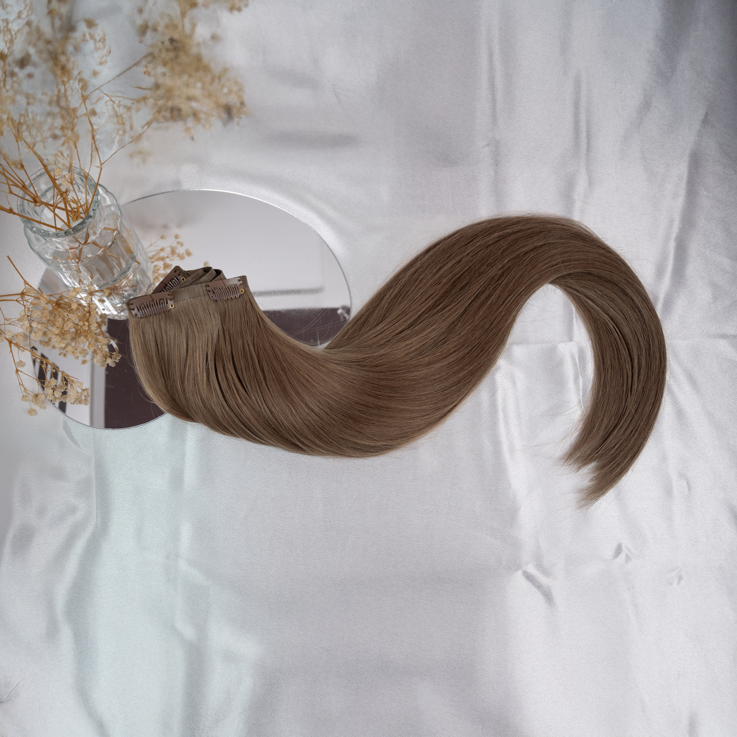 #LATTE BROWN - INVISIBLE CLIP EXTENSIONS ♡