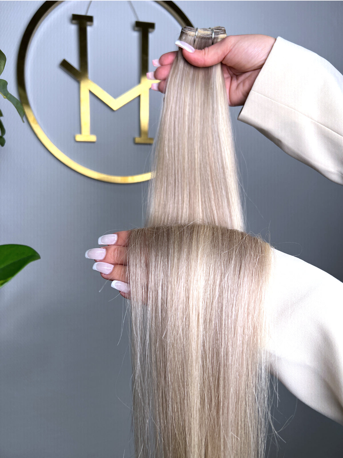 TRESSEN #FROSTY GESTRÄHNTES LICHTBLOND ASCH UND MITTELBLOND PEARL RU GLATT CLASSIC WEFT ♡