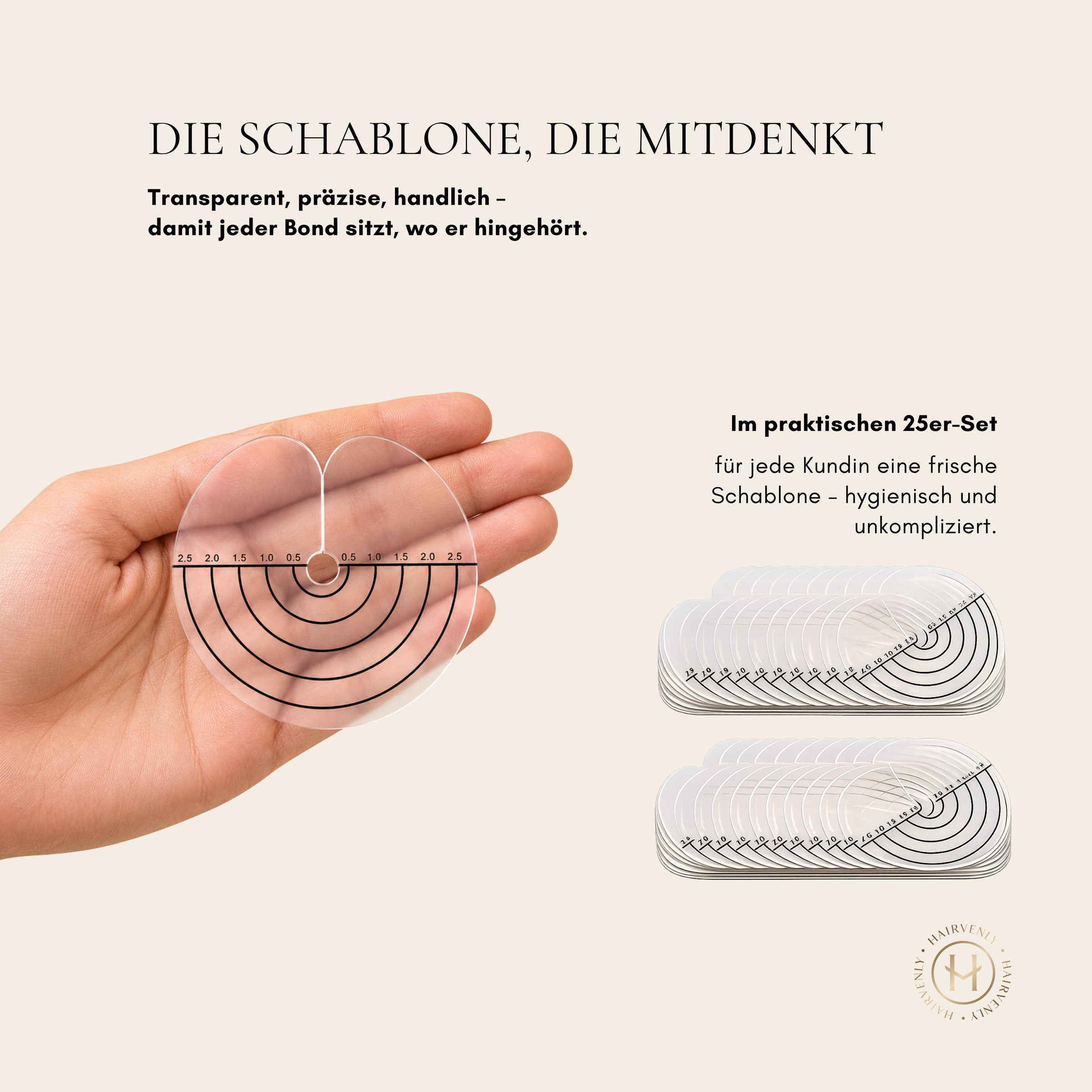 Bonding Platzierungsschablone mit Skala (25er-Set)
