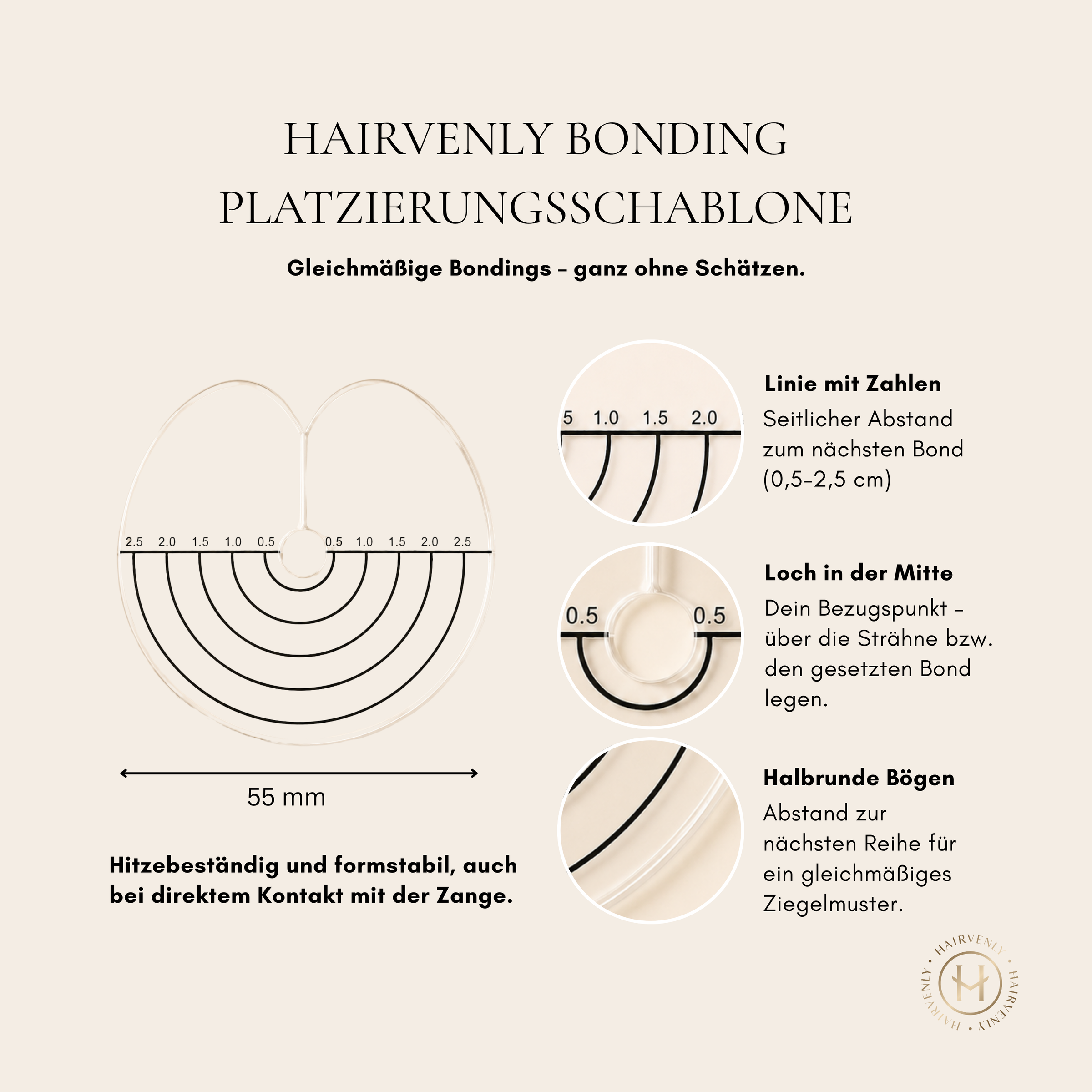 Bonding Platzierungsschablone mit Skala (25er-Set)