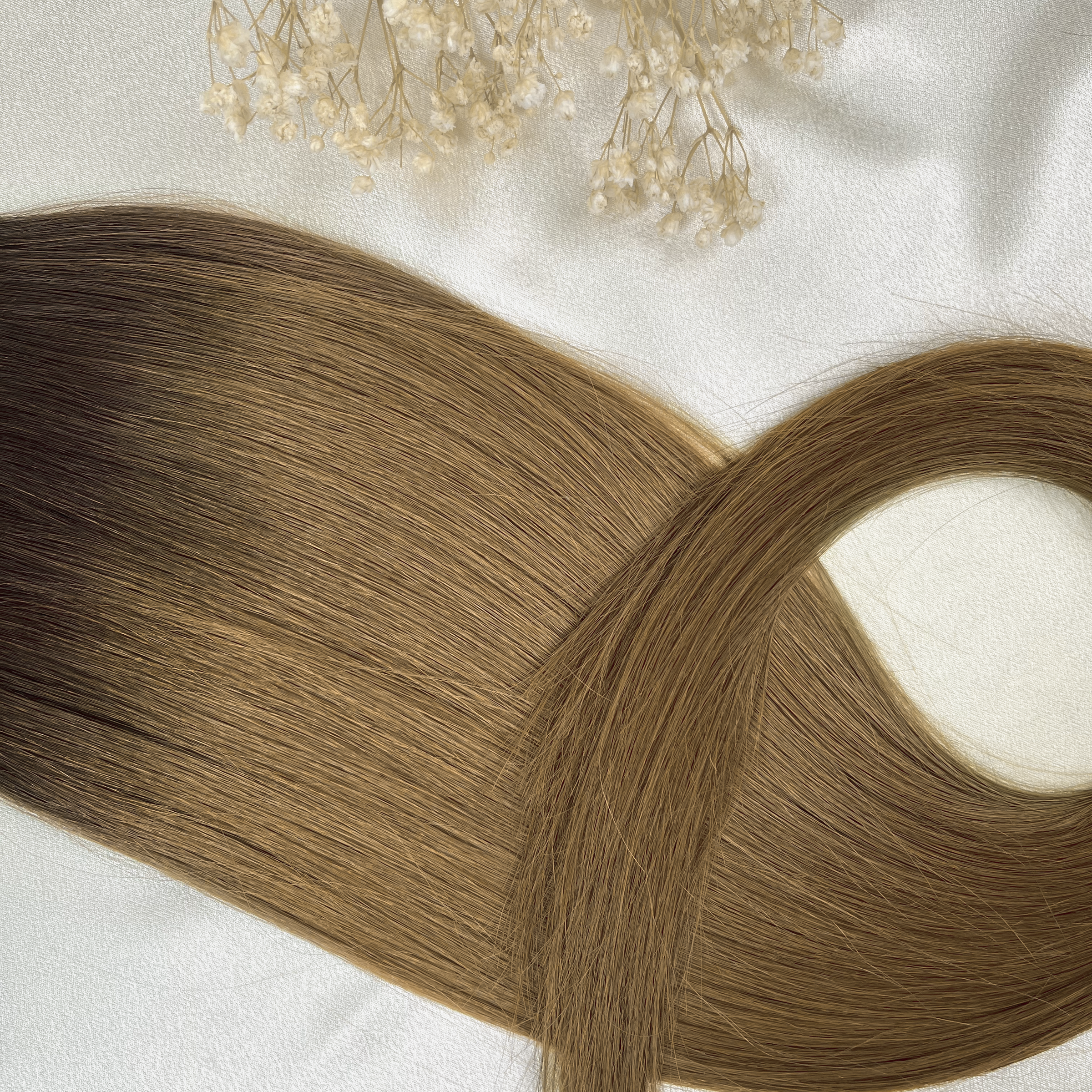 Butterscotch | Echthaar Tressen – Invisible Butterfly, glatt (RU)