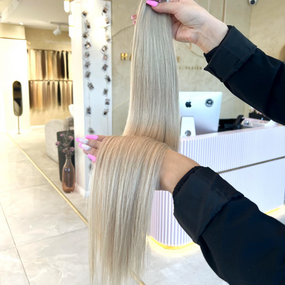 #SNOWY GENIUS WEFT RUSSISCHES GLATTES HAAR  60CM ♡