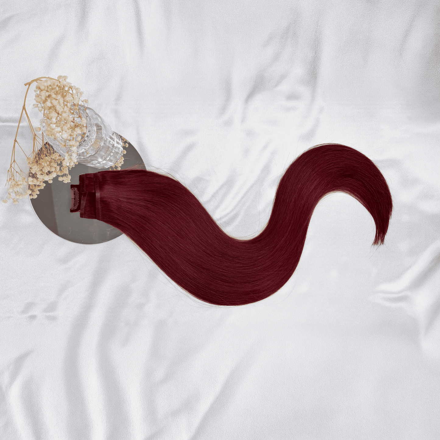 #CHERRY RED - INVISIBLE CLIP EXTENSIONS ♡